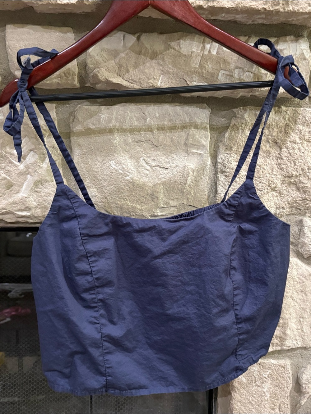 Old Navy Navy Blue Tie-Shoulder Cropped Camisole